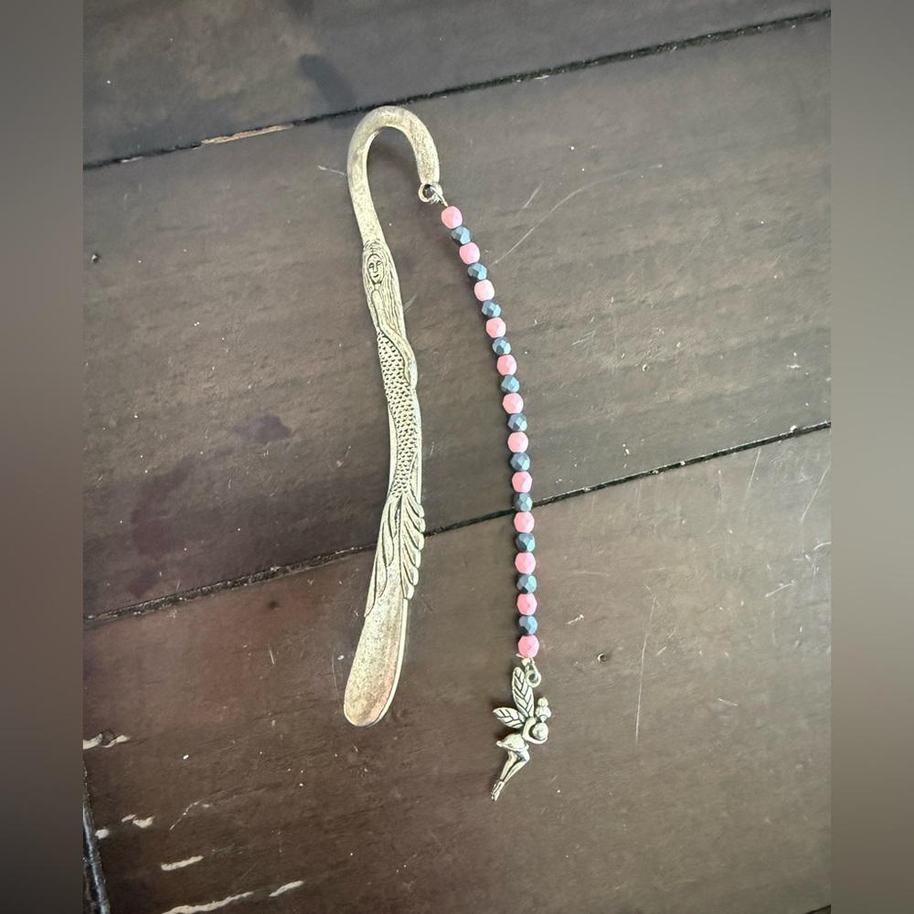 Mermaid Shepherd Hook Bookmark Beaded Dangle Fairy Charm Decorative Book Lover